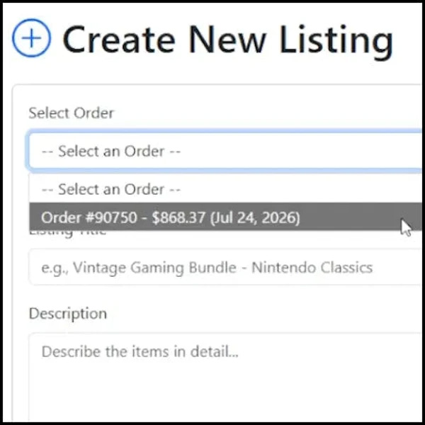 Create New Listing